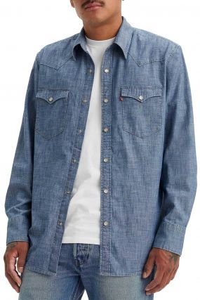 Chemise en jean LEVI'S® BARSTOW WESTERN Mid Blue Chambray