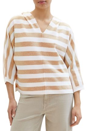 Pull TOM TAILOR KNITTED STRIPED  Beige