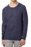 Pull TOM TAILOR CABLE CREW Cosmos Blue