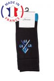 Chaussettes BROUSSAUD REG (pack X2) Noir logo bleu