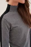 Pull SALSA COL ROULE Gris