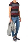 Tee-shirt TOM TAILOR STRIPED Burgundy red