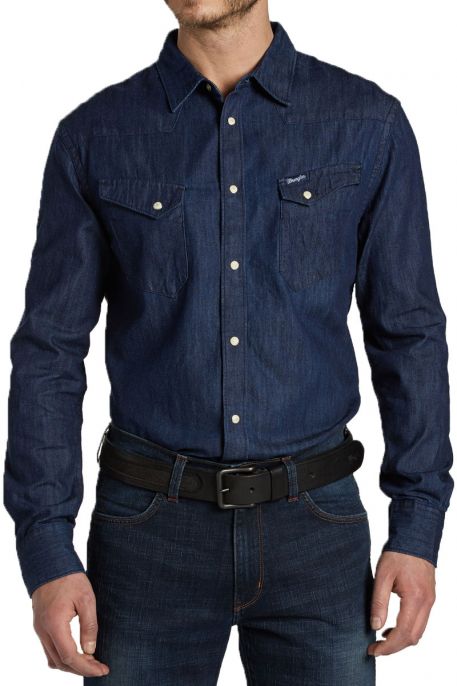 Chemise en jean WRANGLER WESTERN Dark indigo