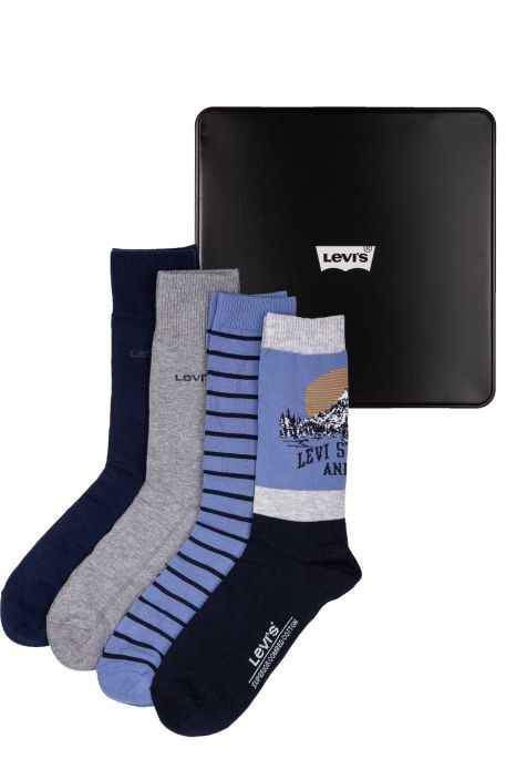 Le pack chaussettes LEVIS REGULAR Blue (X4)