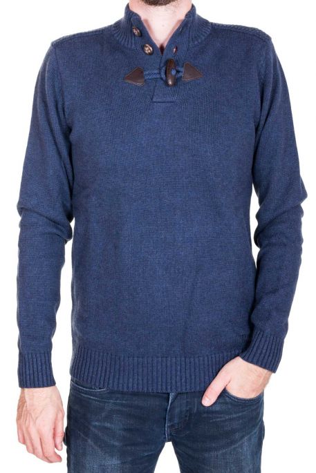 Pull TEDDY SMITH PARBOUR Dark Blue Chiné