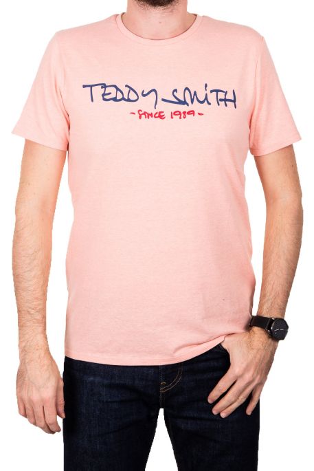 Tee-shirt TEDDY SMITH TICLASS BASIC Faded Coral Chine