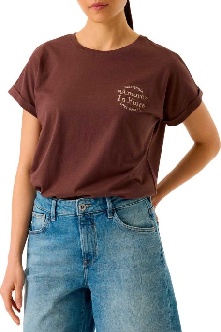 Tee Shirt GARCIA MC AMORE Brown