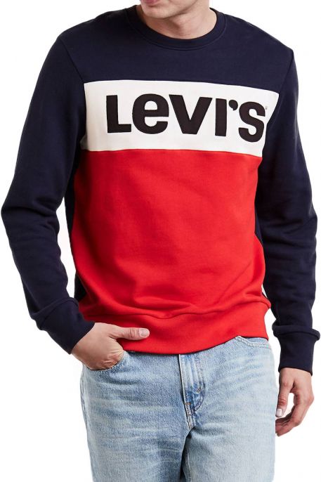 Sweat LEVIS PIECED GRAPHIC Peacoat/Marshmallow/Chinese Red