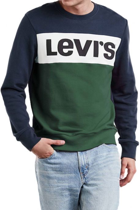 Sweat LEVIS PIECED GRAPHIC Peacoat/ Marshmallow/ Green
