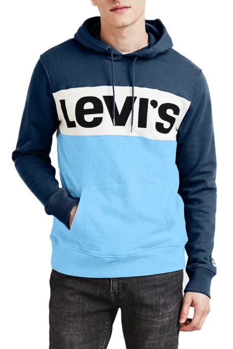 Sweat LEVIS COLORBLOCK HOODIE Dress blues