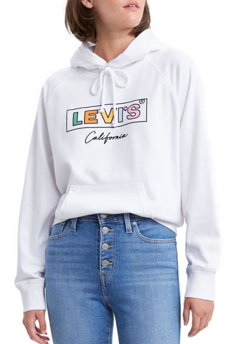 Sweat LEVIS GRAPHIC HOODIE Cali Box Tab White - IMAJEANS.FR