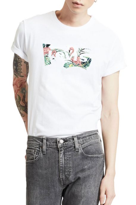 Tee-shirt LEVIS GRAPHIC HOUSEMARK Flamingo Batwing White 