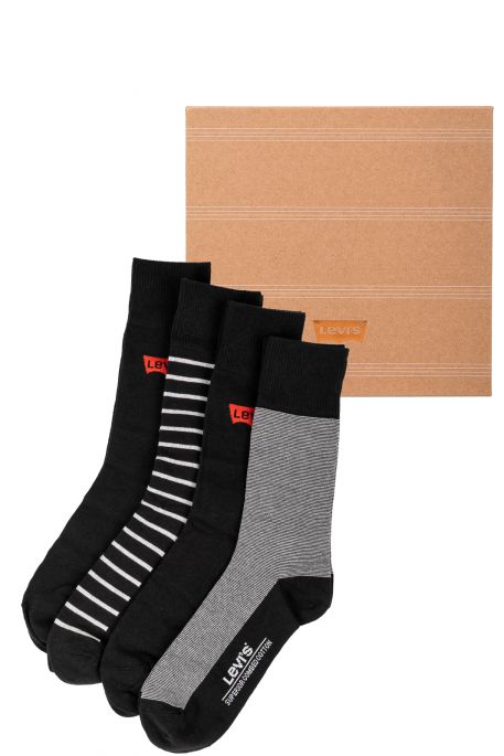 Le pack chaussettes LEVIS REGULAR Black Combo (X4)