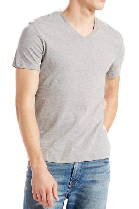Tee-shirt LEVIS COL V Blanc / Gris ( pack X2 )