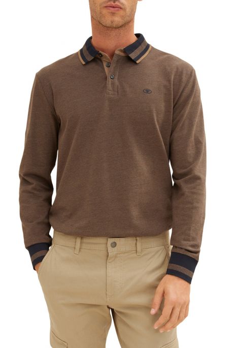 Polo TOM TAILOR Otter Brown Two Tone Pique 