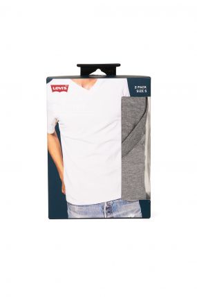 Tee-shirt LEVI'S® V-Neck Middle Grey Melange (pack x 2)
