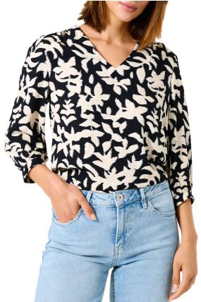 Blouse GARCIA Black imprimé feuille