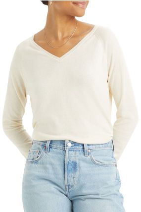 Pull LEVI'S® PETAL V-NECK White Swan