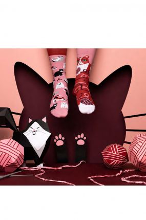 Chaussettes MANY MORNINGS PLAYFUL CAT Pink