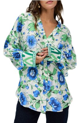 Chemise SALSA LOOSE PRINTED Medium Green