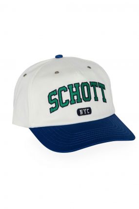 Casquette SCHOTT UNIVERSITY Blanc/Bleu