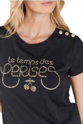 Tee-shirt LE TEMPS DES CERISES CAROLE Black