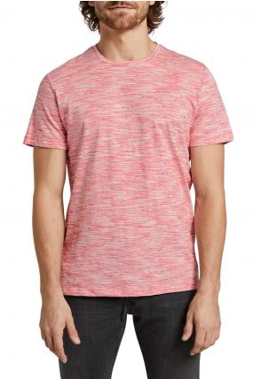 Tee-shirt TOM TAILOR BASIC CHINE Red Offwhite
