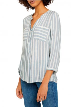 Chemise TOM TAILOR Faded Blue Offwhite Stripe 