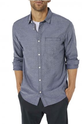 Chemise TOM TAILOR Navy Chambray With White Dobby 
