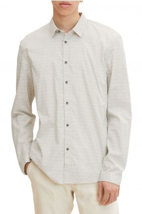 Chemise TOM TAILOR Creme Scratched Check Print 