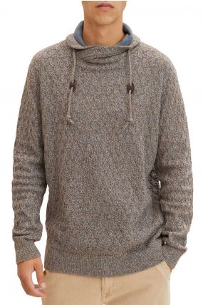 Sweat TOM TAILOR Navy White Brown Mouline