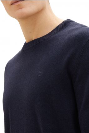 Pull TOM TAILOR CREW NECK BASIC Navy Melange