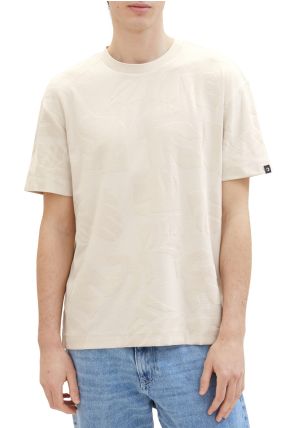 Tee Shirt TOM TAILOR BEIGE LEAVES 