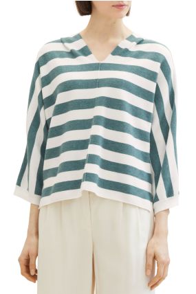 Pull TOM TAILOR KNITTED STRIPED Green