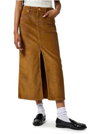 Jupe longue WRANGLER CORDUROY Cognac