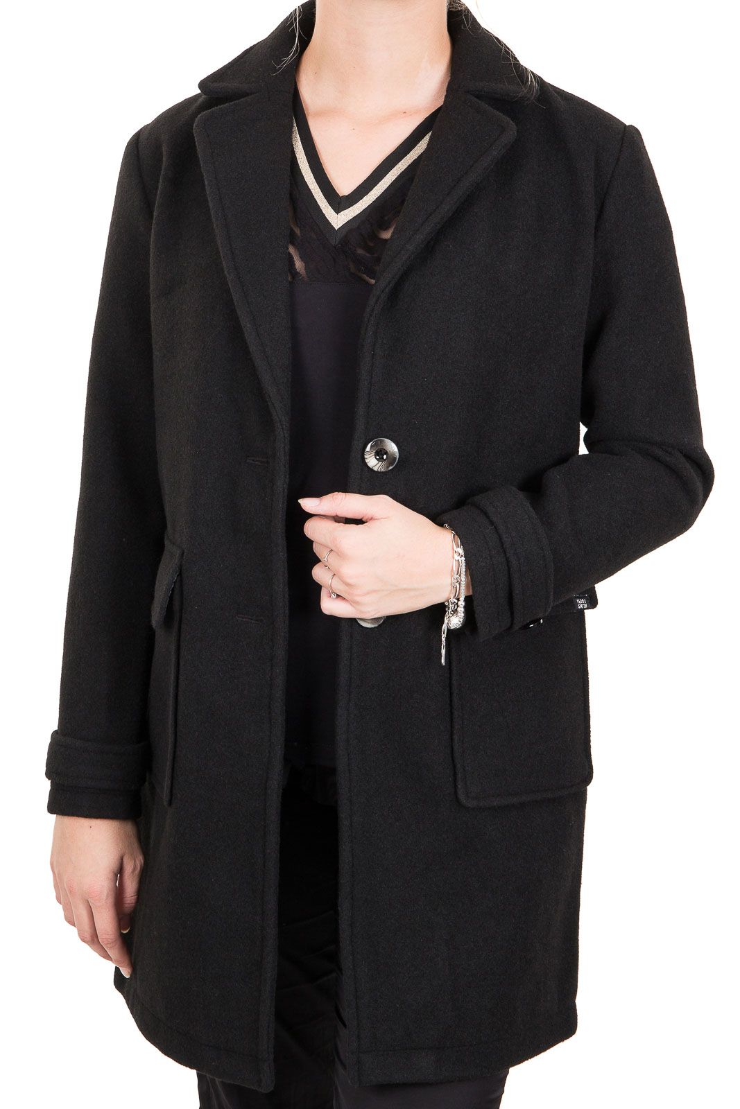 manteau noir teddy