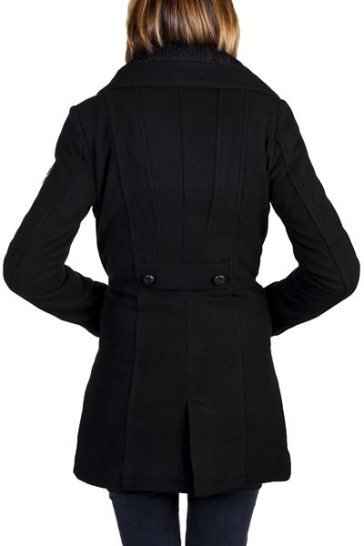 manteau caban femme noir